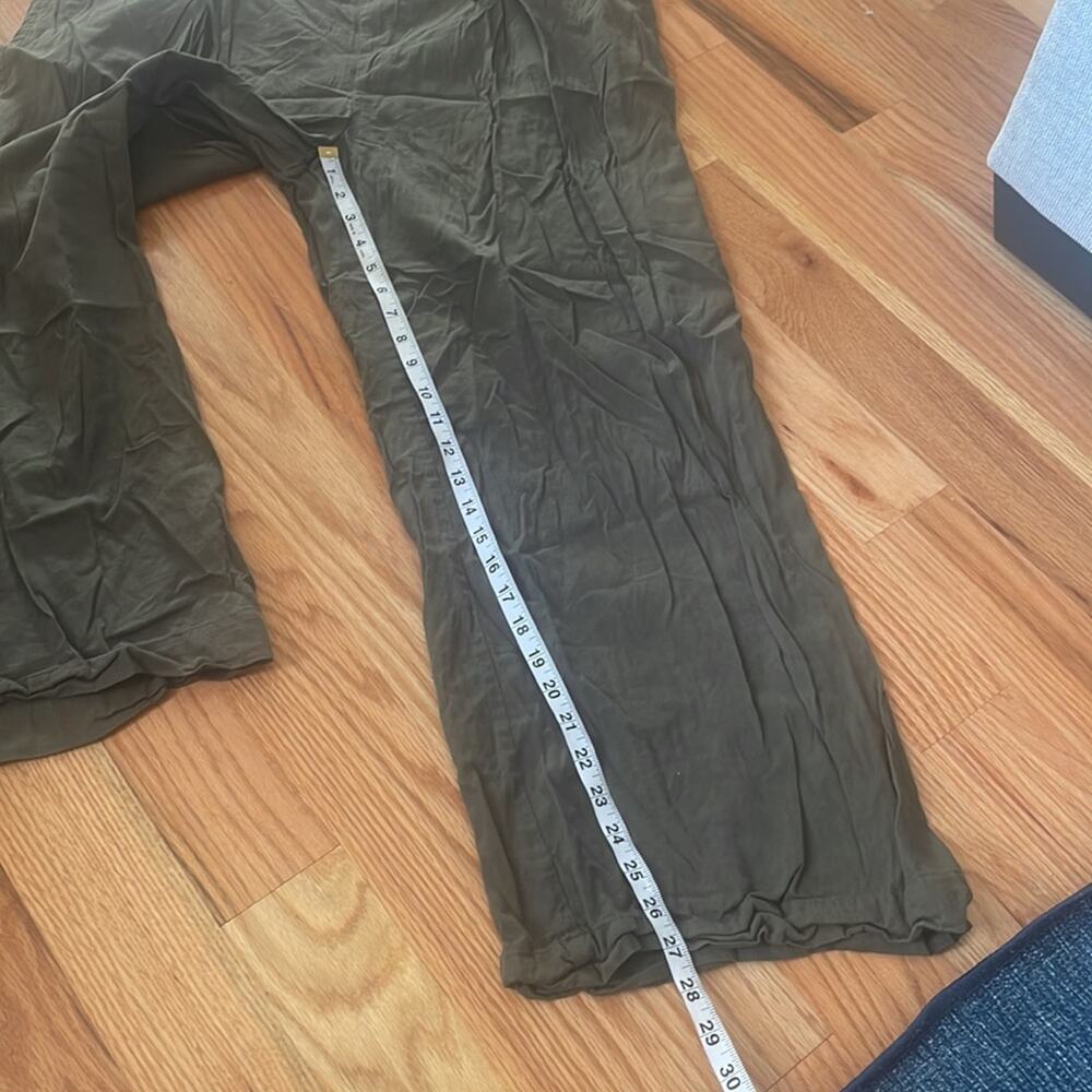 1 state dual lace elastic waist army green wide leg pant trouser size XL - Picture 2 of 8